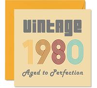 Stuff4 Cartes d'anniversaire 45e pour hommes et femmes, vintage 1980 Aged To Perfection, carte d'anniversaire 45 ans amusante pour elle et lui, 145 mm, cartes de voeux d'anniversaire pour maman