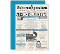 Stuff4 Cartes d'anniversaire 51 ans pour hommes et femmes - Journal de retour en 1975 - 50 cartes de vœux au format A5 - Vintage - Né en 1975