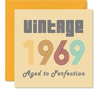 Stuff4 Cartes d'anniversaire 56e pour hommes et femmes Vintage 1969 Aged To Perfection Carte d'anniversaire 56 drôle pour elle et lui, 145 mm Cartes de voeux d'anniversaire pour maman, papa