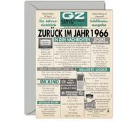 Stuff4 Cartes d'anniversaire 58 ans pour hommes et femmes - Journal de retour en 1966 - 58 joyeux anniversaire de mariage - Vintage - Né en 1966 - Format A5