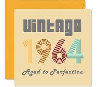 Stuff4 Cartes d'anniversaire 61e pour hommes et femmes Vintage 1964 Aged To Perfection Carte d'anniversaire 61e drôle pour elle et lui, 145 mm Cartes de voeux d'anniversaire pour maman, papa