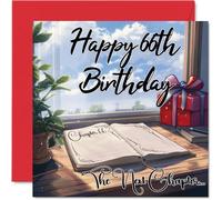 Stuff4 Cartes d'anniversaire 66 ans pour homme et femme - The Next Chapter - Carte d'anniversaire pour papa, maman, grand-père, grand-mère, grand-mère, oncle, tante, cousin, 145 mm x 145 mm