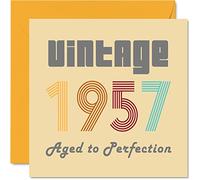 Stuff4 Cartes d'anniversaire 68e pour hommes et femmes Vintage 1957 Aged To Perfection Carte d'anniversaire 68 drôle pour elle et lui, 145 mm Cartes de voeux d'anniversaire pour maman, papa
