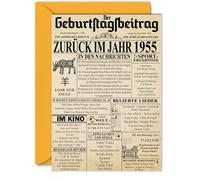 Stuff4 Cartes d'anniversaire 70 ans pour hommes et femmes - Retour en 1955 Journal - 70 joyeux anniversaire anniversaire de mariage carte vintage millésime né en 1955 127 mm x 178 mm Cartes de vœux