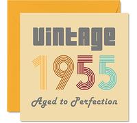 Stuff4 Cartes d'anniversaire 70e pour hommes et femmes Vintage 1955 Aged To Perfection Carte d'anniversaire 70 drôle pour elle et lui, 145 mm Cartes de voeux d'anniversaire pour maman, papa