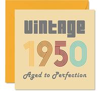 Stuff4 Cartes d'anniversaire 75e pour hommes et femmes Vintage 1950 vieilli à la perfection Carte d'anniversaire 75 ans drôle pour elle et lui, 145 mm Cartes de voeux d'anniversaire pour maman