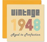 Stuff4 Cartes d'anniversaire 77e pour hommes et femmes, vintage 1948 Aged To Perfection, carte d'anniversaire 77 amusante pour elle et lui, 145 mm, cartes de voeux d'anniversaire pour maman, papa