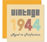 Stuff4 Cartes d'anniversaire 81e pour hommes et femmes Vintage 1944 Aged To Perfection Carte d'anniversaire 81 drôle pour elle et lui, 145 mm Cartes de voeux d'anniversaire pour maman, papa