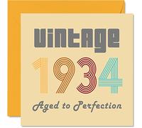Stuff4 Cartes d'anniversaire 91e pour hommes et femmes, vintage 1934 Aged To Perfection, carte d'anniversaire 91 amusante pour elle et lui, 145 mm, cartes de voeux d'anniversaire pour
