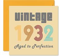 Stuff4 Cartes d'anniversaire 93e pour hommes et femmes, vintage 1932 Aged To Perfection, carte d'anniversaire 93 amusante pour elle et lui, 145 mm, cartes de voeux d'anniversaire pour