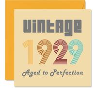 Stuff4 Cartes d'anniversaire 96e pour hommes et femmes, vintage 1929 Aged To Perfection, carte d'anniversaire 96 amusante pour elle et lui, 145 mm, cartes de voeux d'anniversaire pour