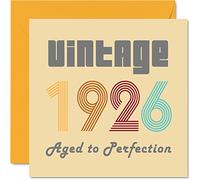 Stuff4 Cartes d'anniversaire 99e pour hommes et femmes, vintage 1926 Aged To Perfection, carte d'anniversaire 99 amusante pour elle et lui, 145 mm, cartes de voeux d'anniversaire pour