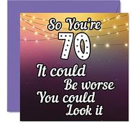 Stuff4 Cartes d'anniversaire amusantes pour 70e anniversaire pour homme et femme - Look It - Carte d'anniversaire amusante pour papa maman grand-père grand-mère oncle tante