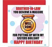 Stuff4 Cartes d'anniversaire amusantes pour beau-frère - Massive Well Done - Carte d'anniversaire pour beau-frère, beau-frère, cadeaux d'anniversaire 145 mm x 145 mm
