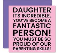 Stuff4 Cartes d'anniversaire amusantes pour fille - Amazing Daughter - Carte d'anniversaire pour fille de la part de maman, papa, cadeau d'anniversaire de la part des parents, 145 mm x 145 mm