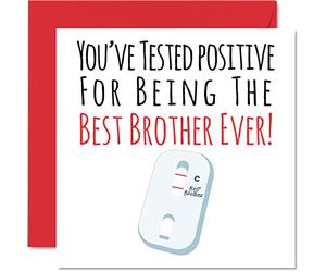 Stuff4 Cartes d'anniversaire amusantes pour frère - Positive Best Brother Ever - Carte d'anniversaire pour frère de la part d'une sœur, cadeau d'anniversaire pour frère, 145 mm x 145 mm