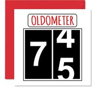 Stuff4 Cartes d'anniversaire amusantes pour homme et femme - Oldomètre - Carte d'anniversaire pour papa maman grand-père grand-mère oncle tante 145mm carte de vœux pour 75e anniversaire