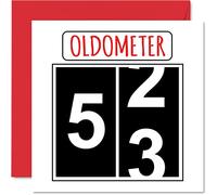 Stuff4 Cartes d'anniversaire amusantes pour homme et femme - Oldomètre - Carte d'anniversaire pour papa maman grand-père grand-mère oncle tante cousin ami 145mm carte de vœux pour 53e anniversaire