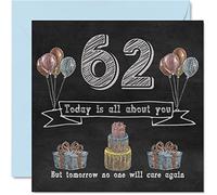 Stuff4 Cartes d'anniversaire amusantes pour homme et femme - Tableau noir à craie - Carte d'anniversaire pour tante, maman, papa, grand-mère, grand-mère, oncle, grand-mère, cousine, 145 mm x 145 mm