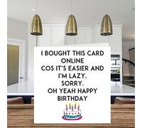 Stuff4 Cartes d'anniversaire amusantes pour hommes et femmes - Lazy Wishes - Carte d'anniversaire pour frère, sœur, amis, maman, papa, collègue, grand-père, 145 mm x 145 mm