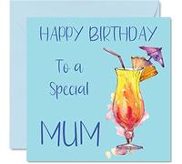 Stuff4 Cartes d'anniversaire de cocktail pour femme - Special Mum - Carte d'anniversaire de la part de son fils et de sa fille 145 mm x 145 mm, cartes d'anniversaire pour 18, 21, 30, 40, 50 ans
