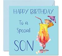 Stuff4 Cartes d'anniversaire de cocktail pour homme - Special Son - Carte d'anniversaire de la part de maman et papa 145 mm x 145 mm Cartes de vœux, cartes d'anniversaire pour 18e, 21e, 30e, 40e, 50e