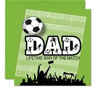 Stuff4 Cartes d'anniversaire de football pour papa - Top Flight Dad - Carte d'anniversaire pour papa de la part de son fils, fille, cadeau d'anniversaire pour père, 145 mm x 145 mm