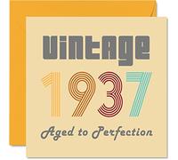 Stuff4 Cartes d'anniversaire pour hommes et femmes, vintage 1937 Aged To Perfection, carte d'anniversaire 88 drôle pour elle, 145 mm, cartes de voeux d'anniversaire pour arrière-grand-père