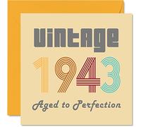 Stuff4 Cartes d'anniversaire pour hommes et femmes, vintage 1943 Aged To Perfection, carte d'anniversaire 82 amusante pour elle et lui, 145 mm, cartes de voeux d'anniversaire pour maman, papa