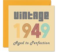 Stuff4 Cartes d'anniversaire pour hommes et femmes, vintage 1949 Aged To Perfection, carte d'anniversaire 76 amusante pour elle et lui, 145 mm, cartes de voeux d'anniversaire pour maman, papa