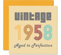 Stuff4 Cartes d'anniversaire pour hommes et femmes, vintage 1958 Aged To Perfection, carte d'anniversaire 67 amusante pour elle et lui, 145 mm, cartes de voeux d'anniversaire pour maman, papa