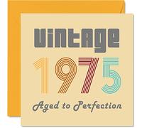 Stuff4 Cartes d'anniversaire pour hommes et femmes, vintage 1975 Aged To Perfection, carte d'anniversaire 50 amusante pour elle et lui, 145 mm, cartes de voeux d'anniversaire pour maman, papa