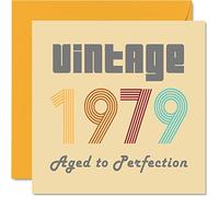Stuff4 Cartes d'anniversaire pour hommes et femmes, vintage 1979 Aged To Perfection, carte d'anniversaire 46 amusante pour elle et lui, 145 mm, cartes de voeux d'anniversaire pour maman, papa
