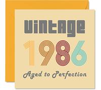 Stuff4 Cartes d'anniversaire pour hommes et femmes, vintage 1986 Aged To Perfection, carte d'anniversaire 39 amusante pour elle et lui, 145 mm, cartes de voeux d'anniversaire pour maman, papa