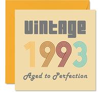 Stuff4 Cartes d'anniversaire pour hommes et femmes, vintage 1993 Aged To Perfection, carte d'anniversaire 32 amusante pour elle et lui, 145 mm, cartes de voeux d'anniversaire pour maman, papa