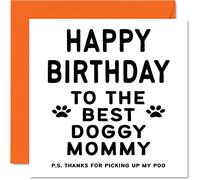 Stuff4 Cartes d'anniversaire pour maman de la part du chien - Carte d'anniversaire pour maman - Carte d'anniversaire de chien pour maman, cadeau amusant pour maman, 145 mm x 145 mm