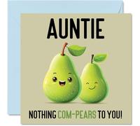 Stuff4 Cartes d'anniversaire pour tante - Nothing Com-Pears - Carte d'anniversaire amusante pour tante, neveu, nièce, cadeau d'anniversaire, 145 mm x 145 mm, cartes de vœux pour femme et elle