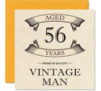Stuff4 Cartes d'anniversaire vintage pour homme - 56 ans - Carte d'anniversaire amusante pour collègue, papa, mari, petit ami, oncle, frère, ami, 145 mm x 145 mm, carte d'anniversaire