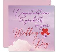 Stuff4 Cartes de mariage pour les mariés - Congratulations To You Both Wedding Day - Cartes de félicitations pour mariage - Carte de félicitations pour mariage et mariage 145 mm x 145 mm