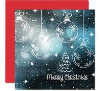 Stuff4 Cartes de Noël pour homme et femme - Boule de neige Joyeux Noël - Carte de Noël pour toute la famille, sœur, frère, cousin, oncle, tante, 145 mm x 145 mm, cartes de vœux de Noël simples