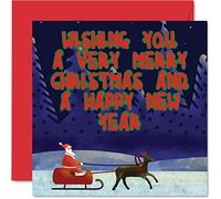 Stuff4 Cartes de Noël pour homme et femme - Joyeux Noël - Carte de Noël pour toute la famille, sœur, frère, cousin, oncle tante, 145 mm x 145 mm, cartes de vœux de Noël simples
