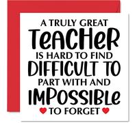 Stuff4 Cartes de remerciement - Truly Great Teacher - Cartes de remerciement pour lui, elle, homme, femme, carte de remerciement spéciale, 145 mm x 145 mm, cartes de vœux pour cadeaux
