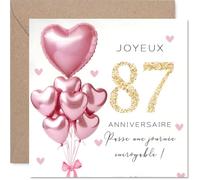 Stuff4 Douce Carte d'Anniversaire 87 Ans, Ambiance Festive et Chaleureuse