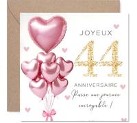 Stuff4 Étape Carte d'Anniversaire 44 Ans, Ambiance Festive et Joyeuse