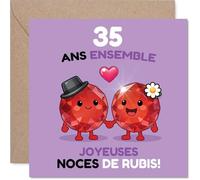 Stuff4 Étape Carte d'Anniversaire de Mariage 35 Ans, Enveloppe Incluse