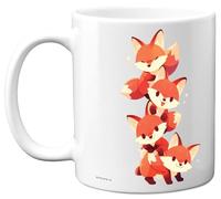 Stuff4 Fox Gifts - Pyramide d'animaux - Cadeaux d'anniversaire renard cadeaux de fête des mères, cadeau de fête des pères, 325 ml, tasses en céramique de qualité supérieure, passent au lave-vaisselle