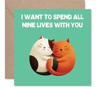 Stuff4 Jolie carte d'anniversaire - All Nine Lives - Adorable carte d'anniversaire pour homme et femme, 14 cm