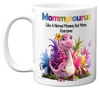 Stuff4 Mommy Gifts - Tasse Mommysaure rugissante - Cadeau d'anniversaire pour maman de la part de son fils et fille, cadeau de fête des mères, 325 ml, en céramique, passe au lave-vaisselle