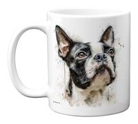 Stuff4 Mug Boston Terrier - Cadeau fantaisie pour ami ou famille de la part d'un ami parent, propriétaire de chien, cadeau d'anniversaire amusant, 325 ml - Passe au lave-vaisselle