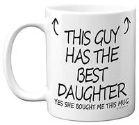 Stuff4 Mug en céramique avec inscription « This Guy Has The Best Daughter » - Cadeau de fête des pères de la part de sa fille, cadeau pour papa - 325 ml - Passe au lave-vaisselle - Anniversaire, Noël,